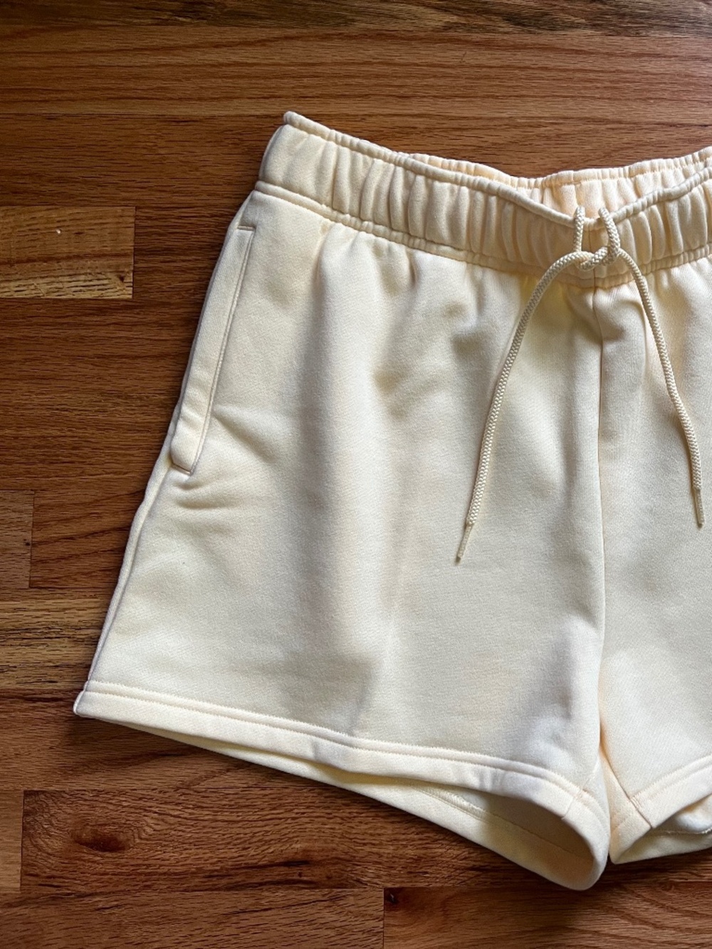 ALO Yoga Candlelight Yellow High-Rise Athletic Shorts with Drawstring - Picture 2 of 15